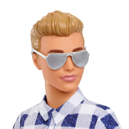 Barbie Camping Series, Ken doll with brown hair, map, binoculars, camping accessories, stickers, includes Ken doll, gift for kids, toy for ages 3+, HHR66