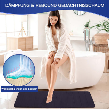 HOUYOMICS Non-Slip Bath Mat Large Bathroom Rug Extra Long Memory Foam Bath Mat Super Soft Absorbent Washable Floor Mat Bath Rug for Bathroom Living Room (Dark Grey, 60X120cm)