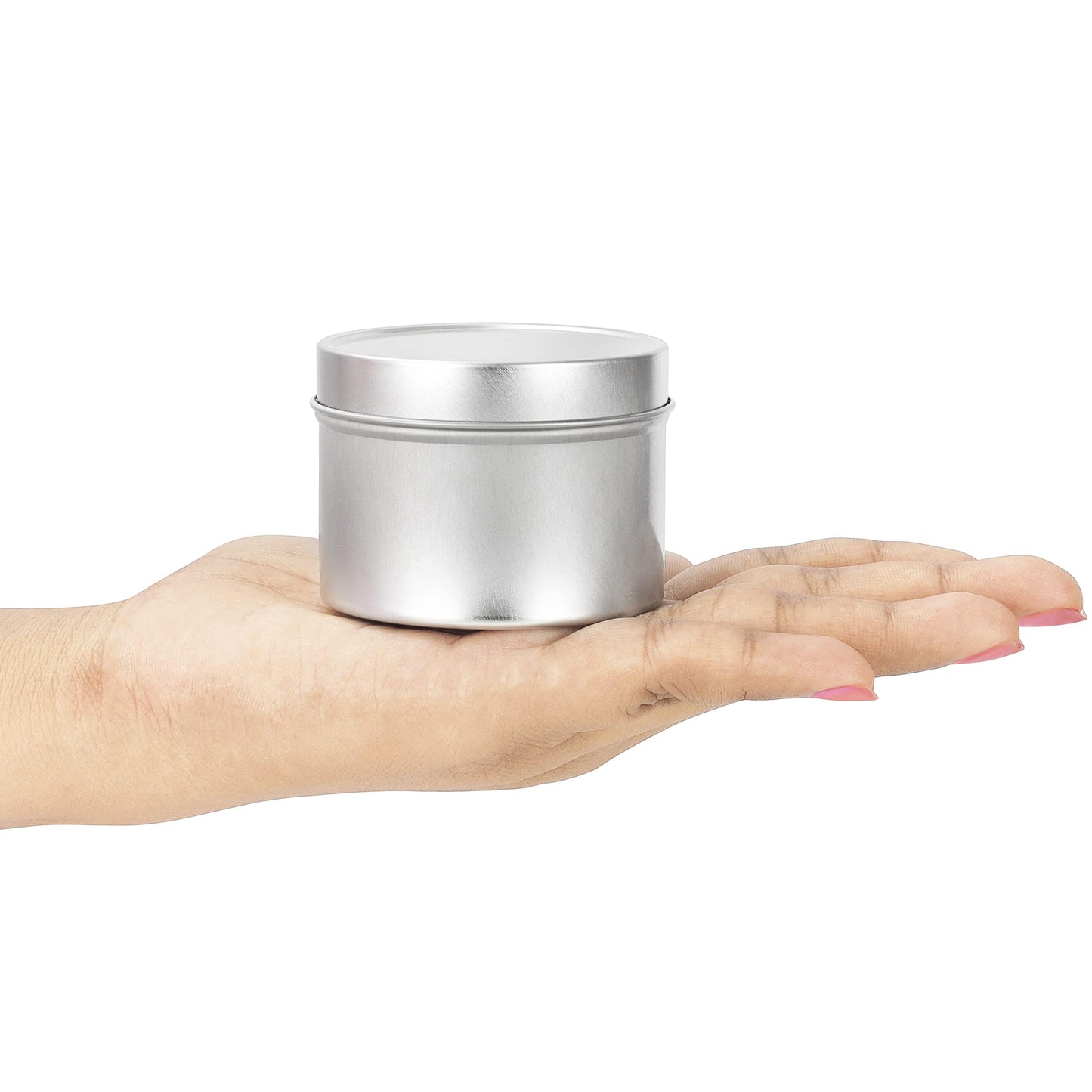 BELLE VOUS Metal Tins with Lids for Candle Making (24 Pack) 120ml Reusable Round Candle Jars with Lids for Crafting, Traveling & Camping, Metal Soap Tin, Cosmetic Tin with Lid
