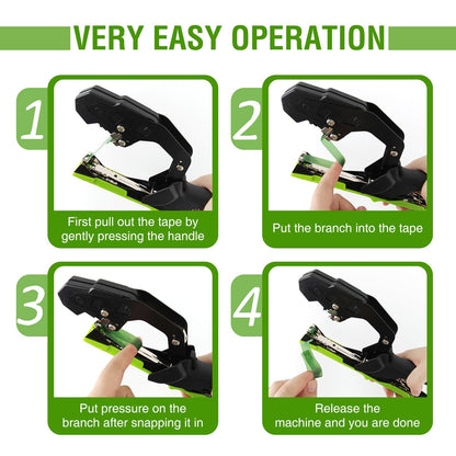 Plant tying machine tape tool with 1 box of staples and 20 rolls for tomatoes, vines, fruit, grapes.