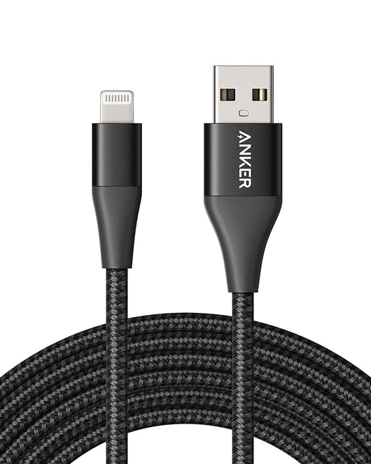 Anchor 551 iPhone charging cable, Lightning cable iPhone cable 3m, MFi certified for iPhone 14/13/12/11/X/XS/XR/SE/8 Plus/7/6, iPad (Black)