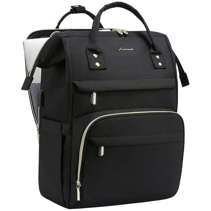 LOVEVOOK Women's Backpack, Waterproof Laptop Backpack 17 Inch with Separate Laptop Compartment, Large School Backpack School Bag, for Work University Teacher Business Office, Black
