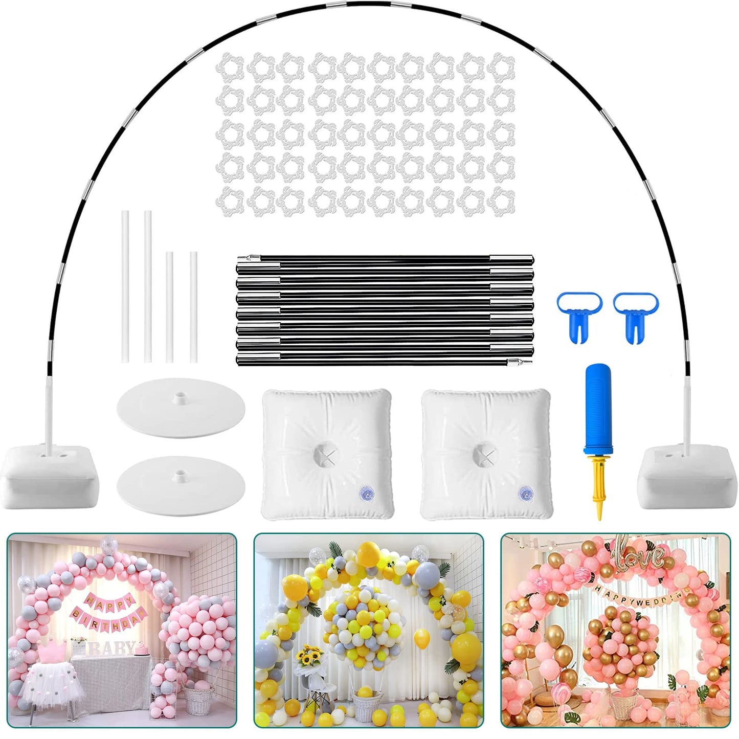 Balloon arch kit, Balloon arch frame kit, Balloon garland, Balloon arch with base, Table balloon arch kit, Reusable, Party decoration balloon arch.