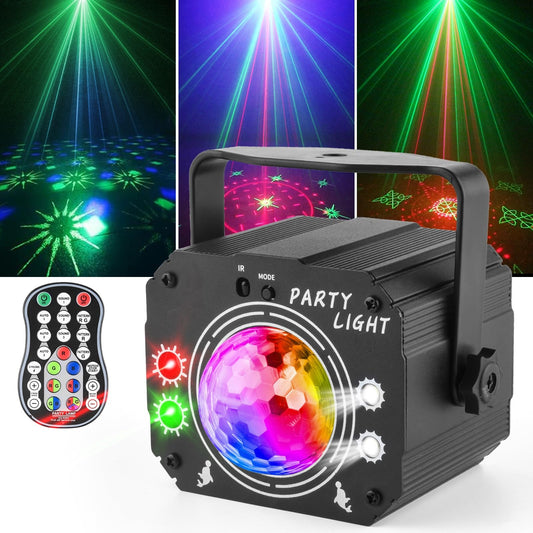 Nigecue 3 in 1 Disco Light Party Light with remote control, Music controlled disco light with strobe, Voice controlled LED DJ party lamp disco ball with 2M USB cable for Halloween Christmas Club Holidays.