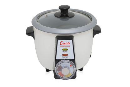 Persian rice cooker with Tahdig rice cake Tadig rice crust (3-5 people - 1.2 L - 500 Watts - RCG30T), Exterior: White/Pot: Grey