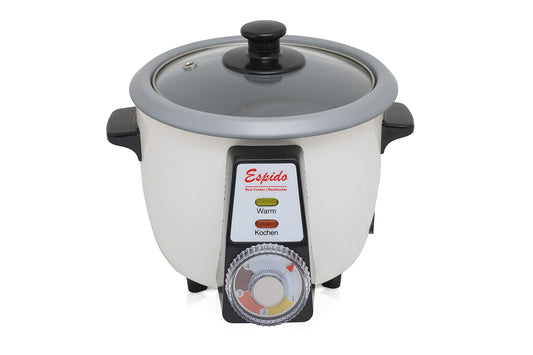 Persian rice cooker with Tahdig rice cake Tadig rice crust (3-5 people - 1.2 L - 500 Watts - RCG30T), Exterior: White/Pot: Grey