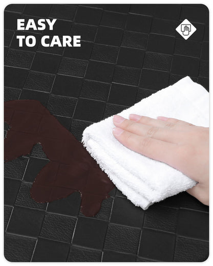 Color G kitchen runner 44 x 120 cm, anti-fatigue kitchen carpet washable non-slip, leather carpet kitchen oil resistant, waterproof for kitchen, dining room, living room, office (black)