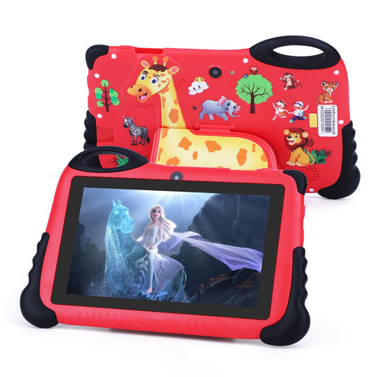 C idea Children's Tablet for ages 3 and up, Android 13 Kids Tablet for toddlers, 7-inch Kids Tablet with 4GB RAM 32GB ROM (512GB TF) HD IPS Safety Eye Protection as a gift for boys and girls (Red)