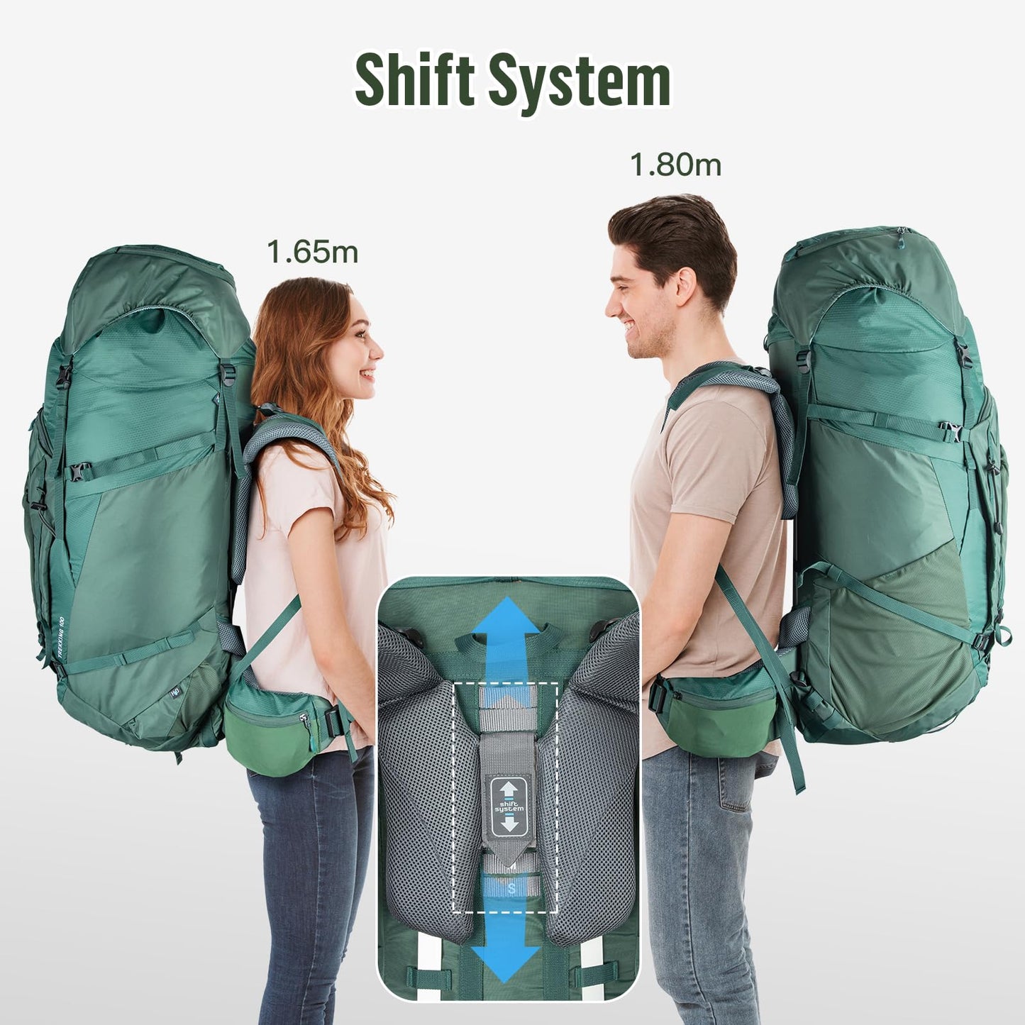 Night Cat Backpack 100L: Trekking Backpack Travel Backpack Men Women Breathable Lightweight for Camping Trekking Mountaineering Climbing Bike Travel.