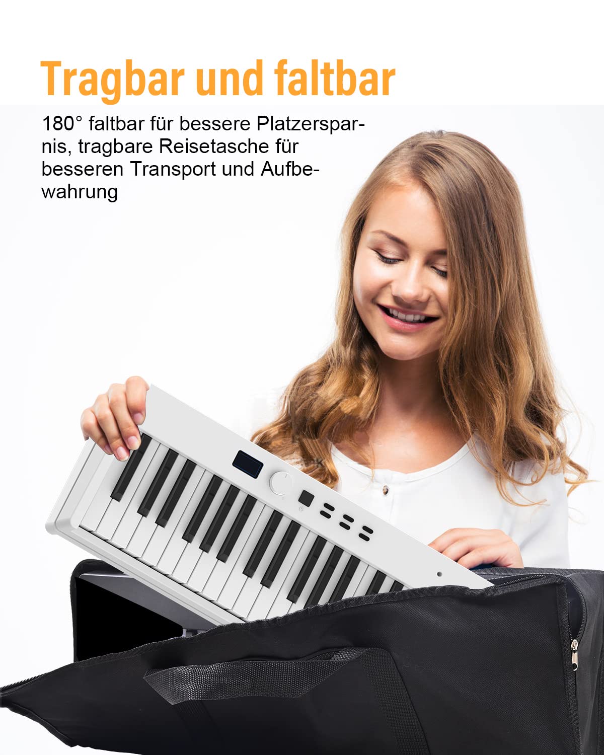 OYAYO Piano 88 Keys Keyboard Support Illuminated Keyboard and MIDI Bluetooth, Digital Piano with Piano Sticker Music Stand for Beginner Child Adult or Gift