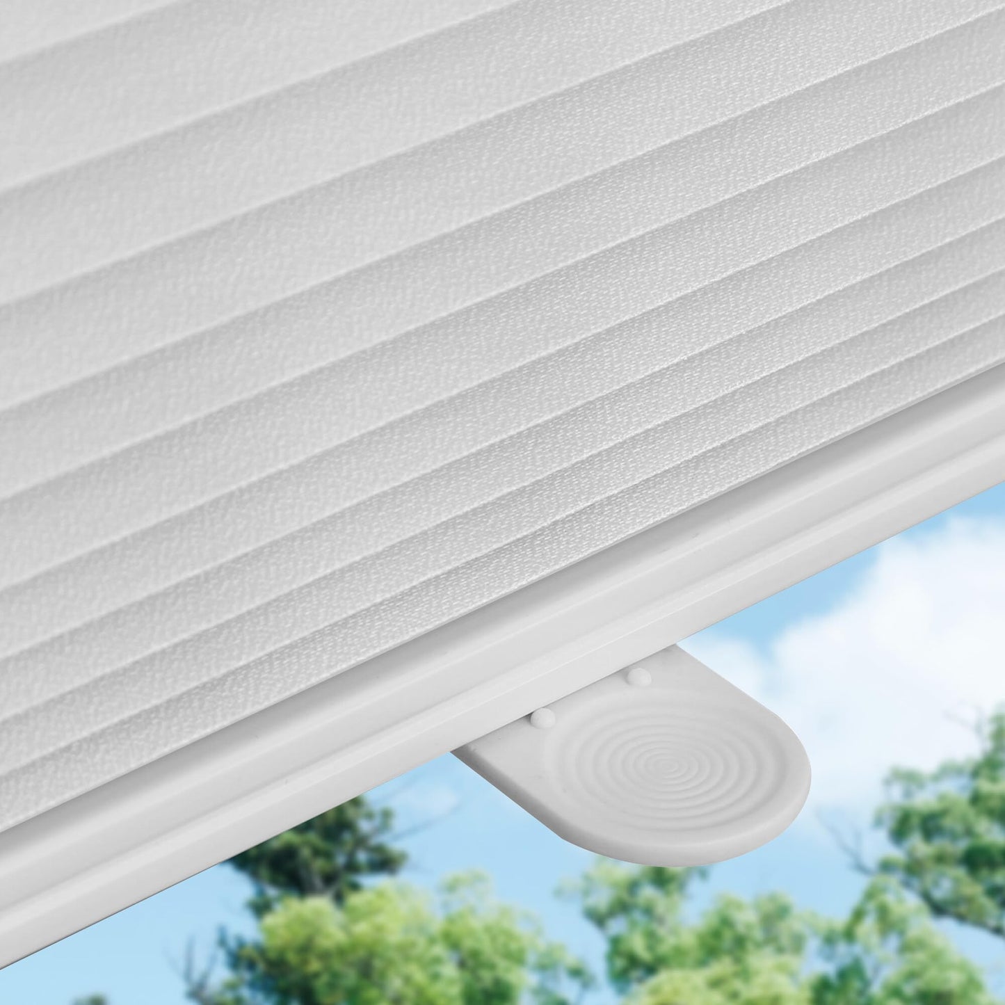 bobodeco Pleated Blind without drilling Pleated blinds with clamp fixation - White 50x230 cm (WxH) - Easyfix Pleated blind Venetian blind Fold blind Opaque - Privacy - Sun protection Ready-made pleated blind - Blinds for windows and doors