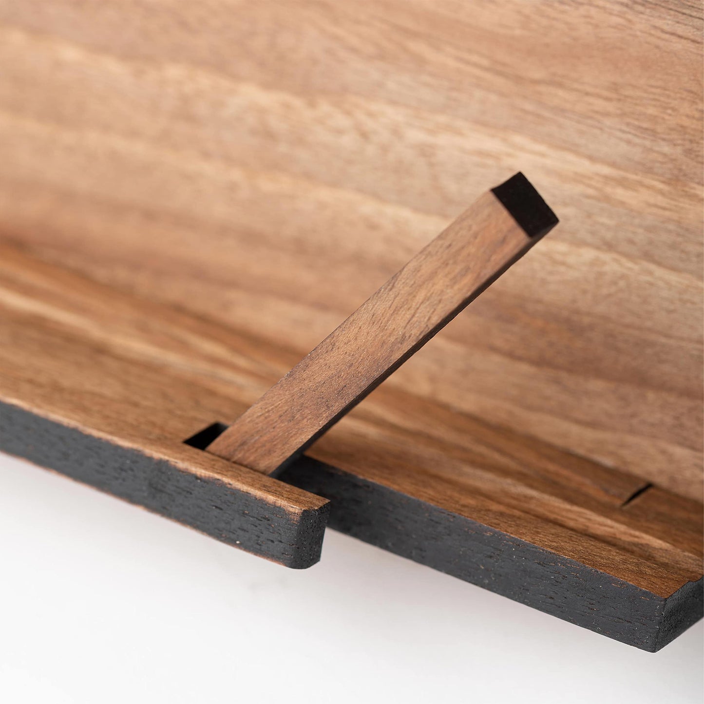 TILISMA - Handcrafted wooden cookbook stand - Walnut wood book holder for hands-free reading - Recipe and cookbook stand for the counter - Unique shelf holder - Kitchen book accessory