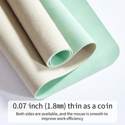 Lllunimon Large Leather Desk Pad Protector Mouse Pad PU Leather Desk Mat Large Mouse Pad Non-Slip Table Mats Mouse Mat Waterproof Writing Pad for Office and Home (Light Green, 120x60cm)
