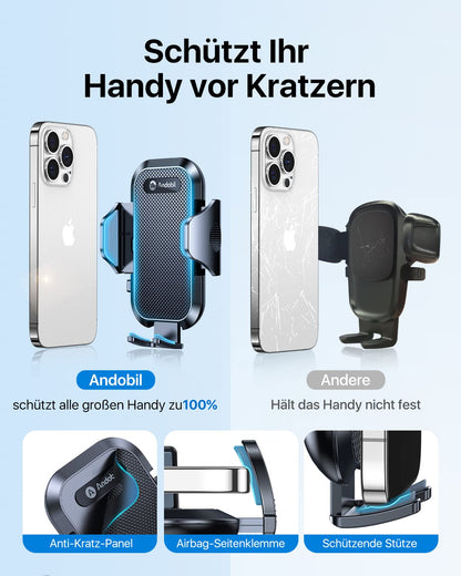 andobil Car Phone Holder [2024 Latest Suction Cup] 3 in 1 Suction Cup & Vent Holder Universal Car Mount Accessory for iPhone 16 Pro Max 15/14/13/12/11 Samsung Galaxy S24 Ultra/S23/S22 etc.