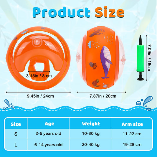 Swim floaties for kids 6-14 years, swim aid for babies from 6 years, recommended weight 20-40 kg, swim aids and safety devices for beginner boys and girls.