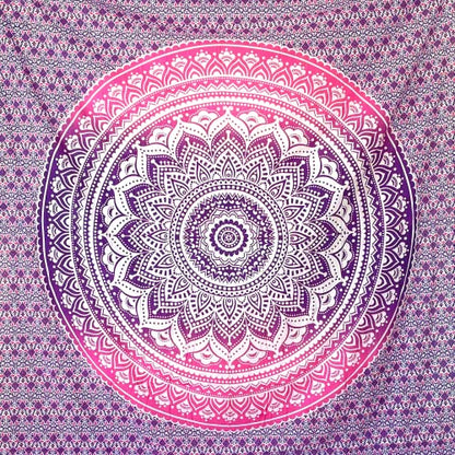 MOMOMUS Pareo or Beach Towel XXL, Sand Repellent, with Mandala Design - Large Beach Blanket Sand-Free Sand-Permeable, Beach Mat Sand-Free or Thin Picnic Blanket 200x200 - Purple, 210x230 cm