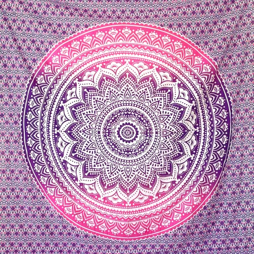MOMOMUS Pareo or Beach Towel XXL, Sand Repellent, with Mandala Design - Large Beach Blanket Sand-Free Sand-Permeable, Beach Mat Sand-Free or Thin Picnic Blanket 200x200 - Purple, 210x230 cm
