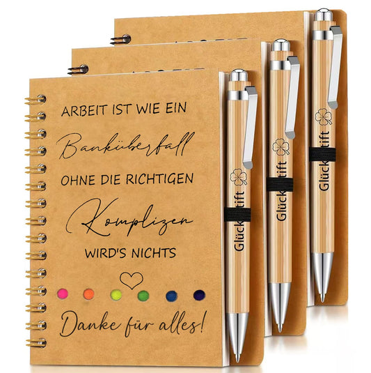boocooberg Thank You Gifts for Colleagues, Small Gifts for Colleagues Teachers Inspirational, Colleagues Gifts Notepad 10x15cm Best Thank You Gift Colleagues Farewell Gift (3PCS)