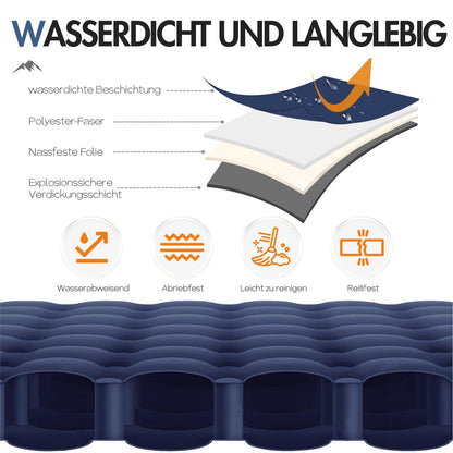 PORTAL Camping Self-Inflating Sleeping Pad 10cm Thick Air Mattress Ultra-light with Foot Pump 18cm Thick Pillow Inflatable Mattress Outdoor Foldable Sleeping Mat 200*74cm for Camping Hiking Travel