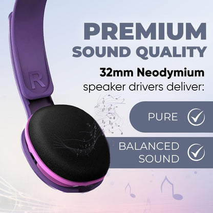 Philips SHK2000PK/00 Over Ear Kids Headphones, Colorful LED lights, 85dB volume limit, Noise-isolating, with soft ear cushions, Ergonomic headband (Pink)