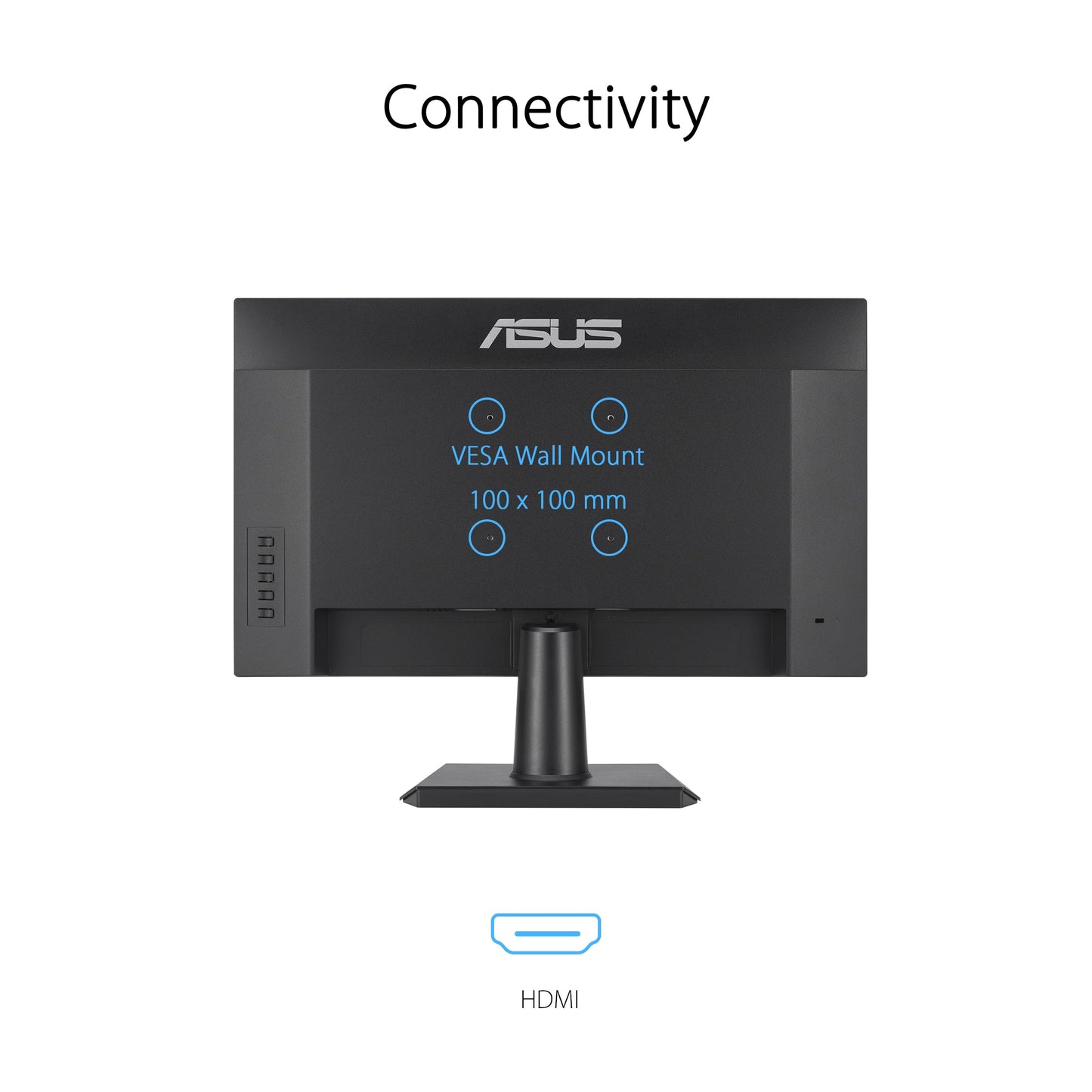 ASUS Eye Care VA24EHF - 24" Full HD Monitor - Frameless, Flicker-Free, Blue Light Filter, Adaptive-Sync - 1ms MPRT, 100 Hz, 16:9 IPS Panel, 1920x1080 - HDMI, Black