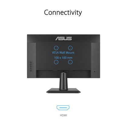 ASUS Eye Care VA24EHF - 24" Full HD Monitor - Frameless, Flicker-Free, Blue Light Filter, Adaptive-Sync - 1ms MPRT, 100 Hz, 16:9 IPS Panel, 1920x1080 - HDMI, Black
