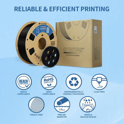 OVERTURE Filament Nylon Gray 1.75mm, Polyamide (PA) 1kg spool (2.2lbs), Dimensional Accuracy +/- 0.03mm, for 3D Printer (Gray)