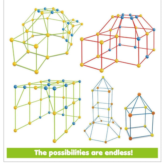 TLHWIN Kids Fort Building Kits Educational Toys Build Castles Tunnels Tent Rocket Tower Toy Sets Indoor & Outdoor Educational Toys DIY Building Kits Construction Toys Birthday Gift for Kids (157PCS)