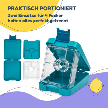 Easy snack box for kids with compartments, divided and leak-proof lunchbox for kindergarten/daycare, bento box for children, safe snack container lunchbox.