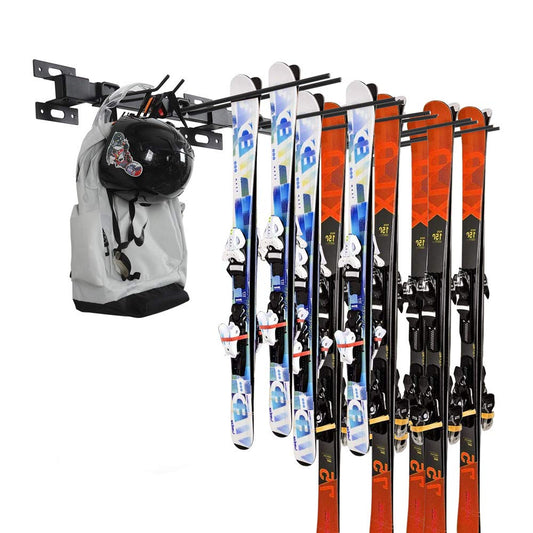 ANTOPY Ski Storage Rack Snowboard Stand Wall Mount Heavy Duty Metal Ski Wall Rack Holds up to 10 pairs, 200 pounds for Home and Garage Storage Organizer Hanger 3 Racks