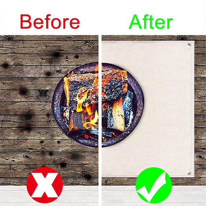 Hggzeg Fire Pit Mat, Grill Mat, fireproof glass mat, heat-resistant grill mat, highly flame-retardant protective mat for floor, patio, deck, lawn, outdoor or camping (size: 100 x 100cm)
