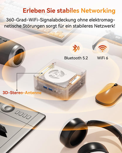 GEEKOM Mini PC A5 with AMD Ryzen 7 5825U (Stronger than 7430U) | 2.5G LAN | Intel NUC Mini PC Windows 11 Pro | 16GB DDR4 + 512GB SSD | WiFi 6 & USB-C Mini Computer for Gaming & Office [3-Year Warranty]