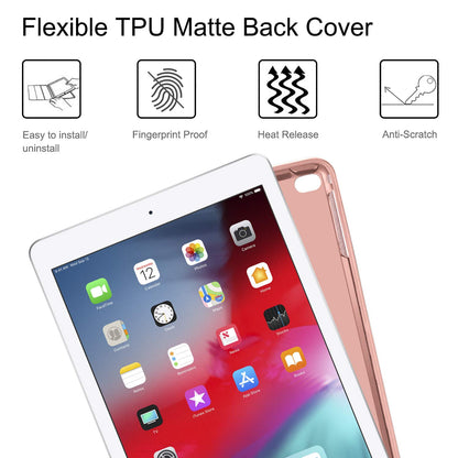 FINTIE Keyboard Case for iPad 9.7 2018 (6th Gen), Soft TPU Back Cover Keyboard Case with built-in Pencil Holder, Magnetic Detachable QWERTZ Bluetooth Keyboard, Rose Gold