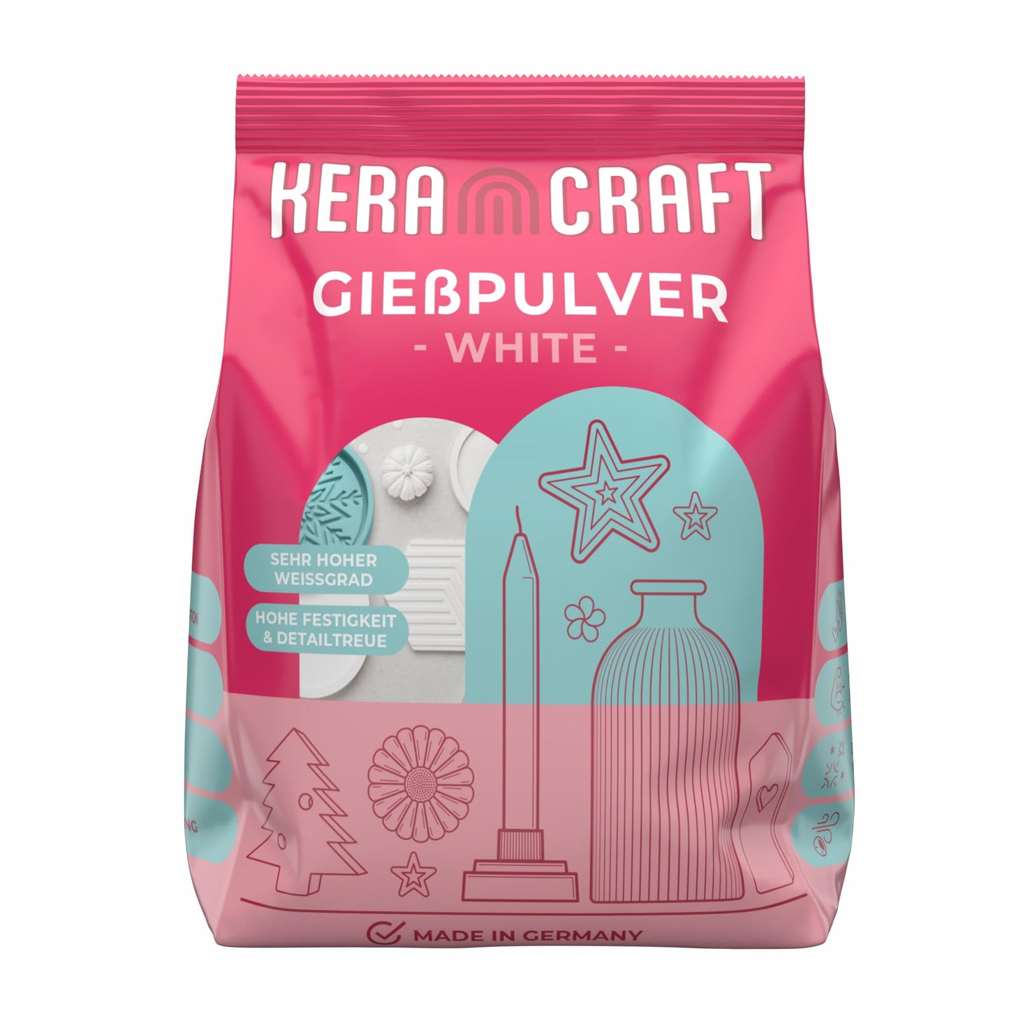 Keracraft Casting Powder white 4.5kg - White casting powder for creative projects.
