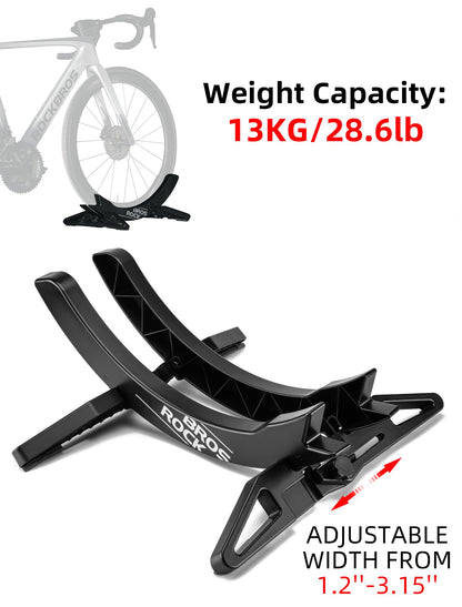 ROCKBROS Bike Floor Stand, adjustable bike stand for all 26-80mm wide bike tires for storage of MTBs and road bikes indoors Green.