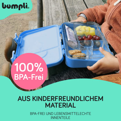 bumpli® lunchbox for kids with compartments - child-friendly locking mechanism with click closure - perfect for preschool, school, and outings, bento box style.