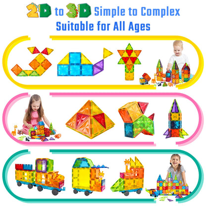Theefun Magnetic Building Blocks 110 Pieces, Magnetic Blocks Magnetic Toys Magnet Toy for Kids Magnets Building Blocks Children's Toys Gift for 3 4 5 6 7 8 Years Old Boys and Girls
