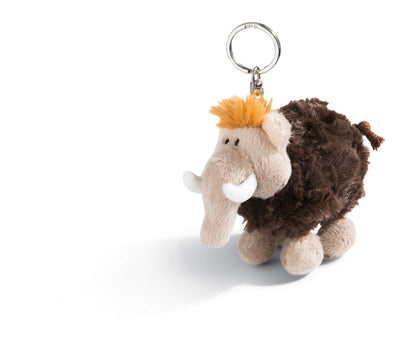 NICI 45305 Mammoth Keychain Plush Toy 10 cm - Stone Age Friends, Brown/Gray