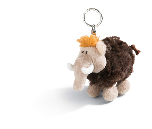 NICI 45305 Mammoth Keychain Plush Toy 10 cm - Stone Age Friends, Brown/Gray