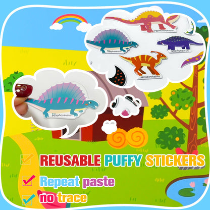 ASTARON Space Sticker Book for Toddlers, Reusable Sticker Books, Airplane Activities, Travel Toys, Birthday Christmas Gift for Kids