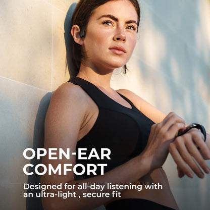 The TELNP waterproof swimming bone conduction headphones are designed with Bluetooth 5.3 technology. These IPX8 underwater headphones come with 32G of MP3 storage for a seamless swimming experience.