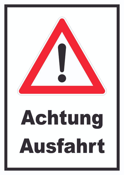 Printed sign Attention Exit A2 (420x594mm)