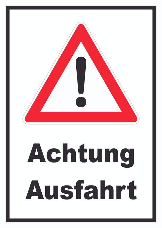 Printed sign Attention Exit A2 (420x594mm)