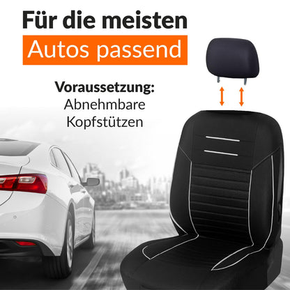 Upgrade4cars car seat covers set universal | Car seat protectors front seats & rear bench | Car seat cover black white | Car interior accessories decor | Gifts for women and men