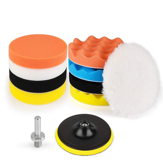 Kshineni 150mm polishing sponges pads, 11pcs polishing pad sponges set for car polishing attachment drill set for orbital polisher grinder polishing pad for polishing, sanding, waxing.