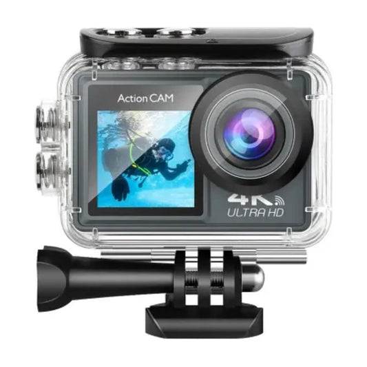 Lipa AT-M40R 5K Action Camera IPS Wifi - Waterproof action camera - IMX sensor - 21 accessories - 5K resolution - Dual screen - Mic USB connection - SD up to 256GB - Remote control - 4K 60FPS - EIS