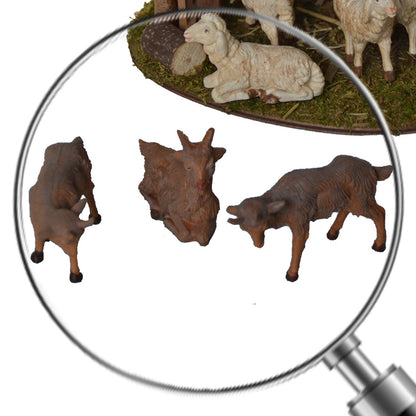 Alfred Kolbe Nativity Set on December 31 includes a shelter measuring 18 x 14.5 x 13 cm with 4 white sheep and 3 goats for 10-12 cm figures.