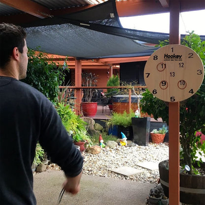 Hookey® Game - Ring Toss Game with Target - Wooden skill games for kids and adults - Toy for indoor and outdoor use to liven up birthday parties and fairs - Darts.