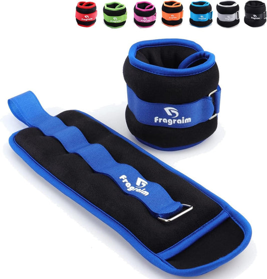 Fragraim ankle weights, wrist weights 4KG 1 pair, leg weights, weight cuffs hand and foot weights - for fitness, exercising, running, gymnastics.