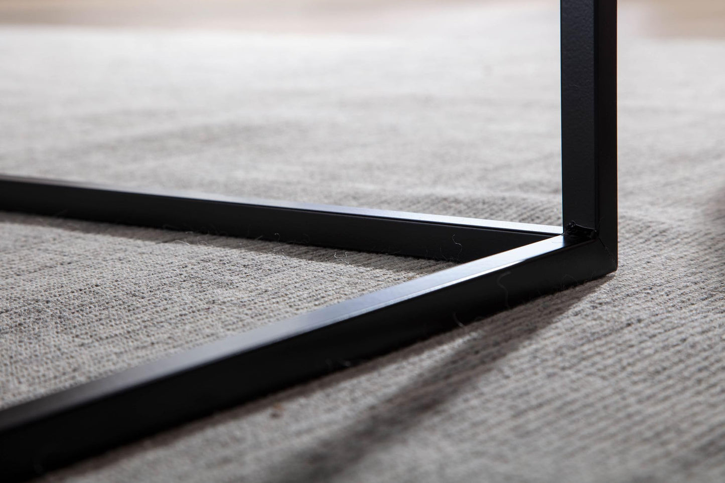 FineBuy coffee table 60x60x40 cm metal living room table industrial black, square side table, lounge table steel, square end table